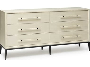 Interlude Home Burton 6-Drawers Beige Ash Wood Double Dresser IL188289