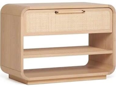 Interlude Home Marsh 1-Drawer Natural Oak Wood Nightstand IL188306