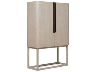 Interlude Home Dixon Natural Oak Wood Cliffside Classic Bronze Bar Cabinet IL188309