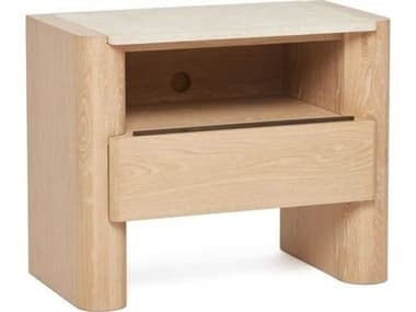 Interlude Home Arden 1-Drawer Natural Oak Wood Nightstand IL188342