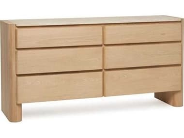 Interlude Home Arden 6-Drawers Natural Oak Wood Double Dresser IL188345