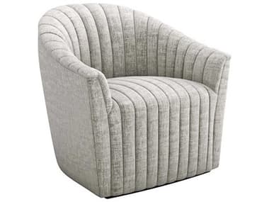 Interlude Home Channel Swivel 34" Gray Fabric Tufted Accent Chair IL19800314