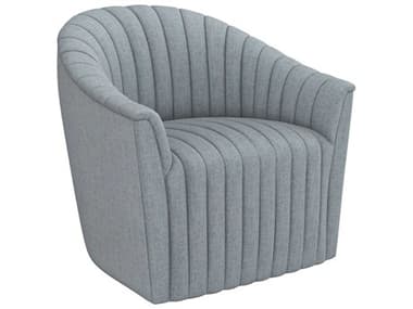 Interlude Home Channel Swivel 34" Gray Fabric Tufted Accent Chair IL19800350