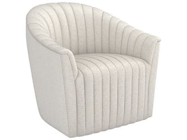 Interlude Home Channel Swivel 34" Beige Fabric Tufted Accent Chair IL19800351