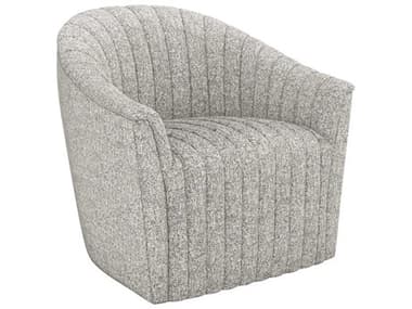 Interlude Home Channel Swivel 34" Gray Fabric Tufted Accent Chair IL19800356