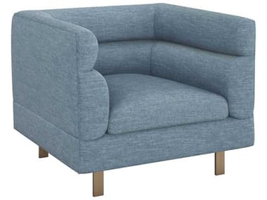 Interlude Home Ornette 36" Blue Fabric Accent Chair IL19800552