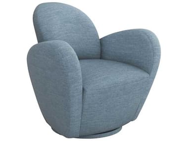 Interlude Home Miami Swivel 34" Blue Fabric Accent Chair IL19800652