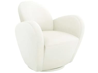 Interlude Home Miami Swivel 34" White Fabric Accent Chair IL19800653