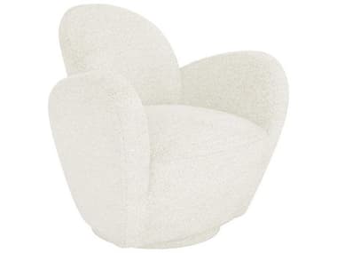 Interlude Home Miami Swivel 34" White Fabric Accent Chair IL19800655