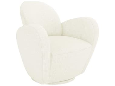 Interlude Home Miami Swivel 34" White Fabric Accent Chair IL19800657