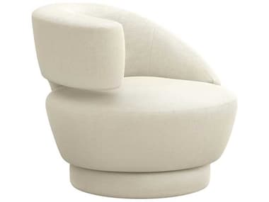 Interlude Home Arabella Swivel 35" White Fabric Accent Chair IL19801515