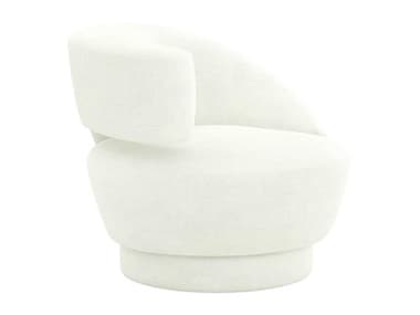 Interlude Home Arabella Swivel 35" White Fabric Accent Chair IL19801553