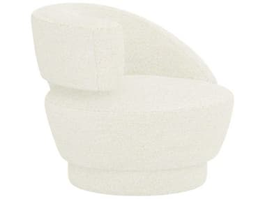 Interlude Home Arabella Swivel 35" White Fabric Accent Chair IL19801555