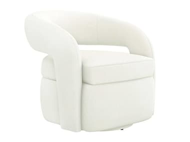 Interlude Home Targa Swivel 32" White Fabric Accent Chair IL19801653