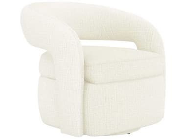 Interlude Home Targa Swivel 32" White Fabric Accent Chair IL19801657