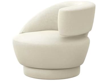 Interlude Home Arabella Swivel 35" White Fabric Accent Chair IL19801815