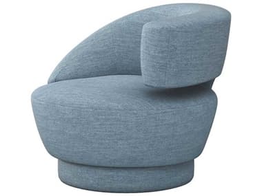 Interlude Home Arabella Swivel 35" Blue Fabric Accent Chair IL19801852