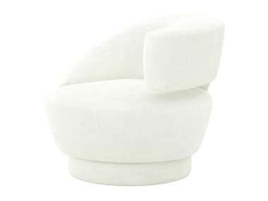 Interlude Home Arabella Swivel 35" White Fabric Accent Chair IL19801853