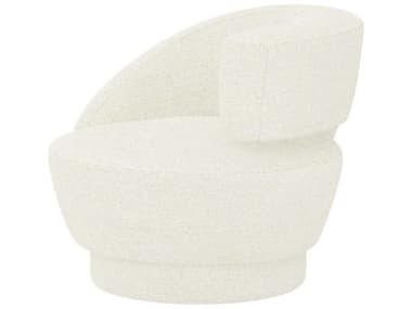 Interlude Home Arabella Swivel 35" White Fabric Accent Chair IL19801855