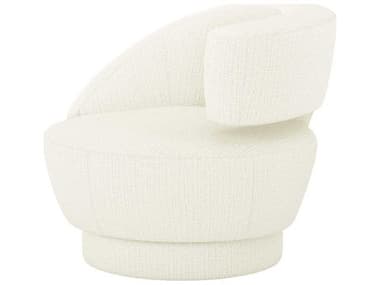 Interlude Home Arabella Swivel 35" White Fabric Accent Chair IL19801857