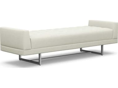 Interlude Home Luca Pure Polished Nickel White Upholstered Accent Bench IL19801915