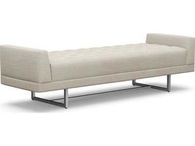 Interlude Home Luca Bluff Polished Nickel Beige Upholstered Accent Bench IL19801917