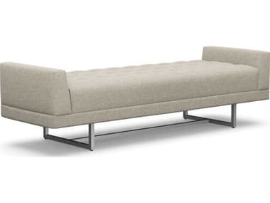 Interlude Home Luca Wheat Polished Nickel Beige Upholstered Accent Bench IL19801918