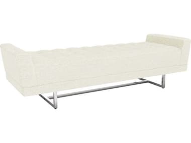 Interlude Home Luca 76" Foam Polished Nickel White Fabric Upholstered Accent Bench IL19801955