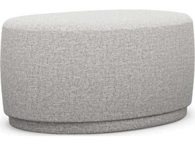 Interlude Home Dana Storm Gray Upholstered Ottoman IL19802314