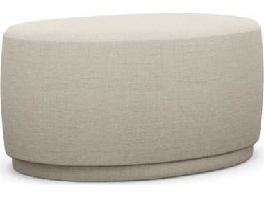 Interlude Home Dana Bluff Beige Upholstered Ottoman IL19802317