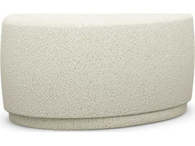 Interlude Home Dana Down White Upholstered Ottoman IL19802319
