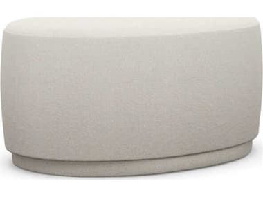 Interlude Home Dana Cameo Cream Upholstered Ottoman IL1980237