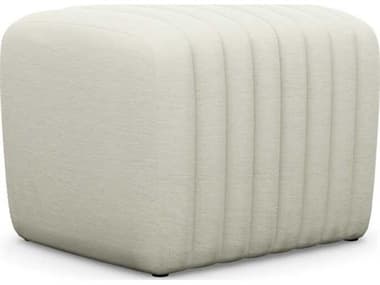 Interlude Home Channel Pure Cream Upholstered Ottoman IL19802415