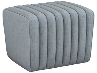 Interlude Home Channel 23" Marsh Gray Fabric Upholstered Tufted Ottoman IL19802450
