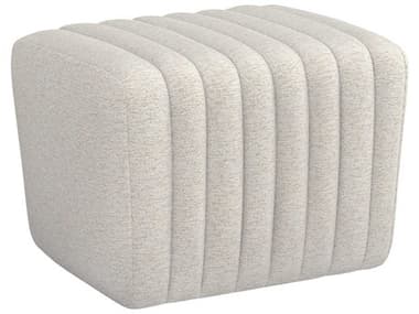 Interlude Home Channel 23" Drift Cream Fabric Upholstered Tufted Ottoman IL19802451