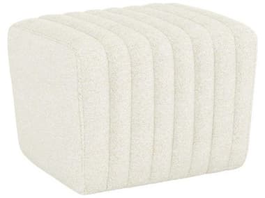 Interlude Home Channel 23" Foam White Fabric Upholstered Tufted Ottoman IL19802455