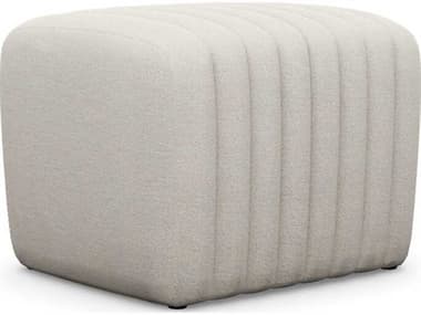 Interlude Home Channel Cameo Cream Upholstered Ottoman IL1980247