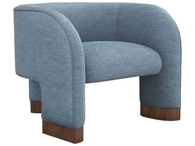 Interlude Home Trilogy 34" Blue Fabric Accent Chair IL19804152