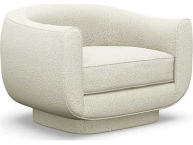 Interlude Home Spectrum Swivel Cream Faux Leather Accent Chair IL19804319