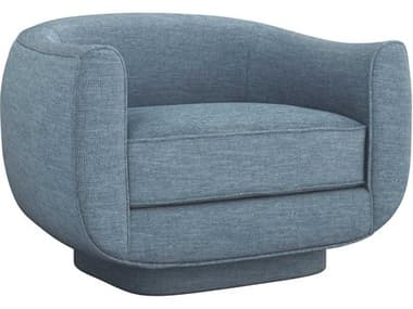 Interlude Home Spectrum Swivel 34" Blue Fabric Accent Chair IL19804352