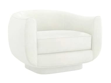 Interlude Home Spectrum Swivel 34" White Fabric Accent Chair IL19804353