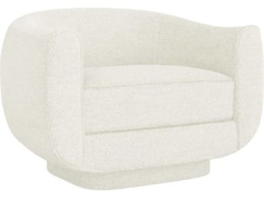 Interlude Home Spectrum Swivel 34" White Fabric Accent Chair IL19804355