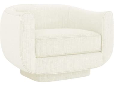 Interlude Home Spectrum Swivel 34" White Fabric Accent Chair IL19804357