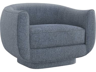 Interlude Home Spectrum Swivel 34" Blue Fabric Accent Chair IL19804358