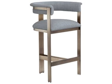 Interlude Home Darcy Upholstered Marsh Antique Bronze Counter Stool IL198054