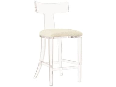 Interlude Home Tristan Fabric Upholstered Foam Clear Counter Stool IL19805755