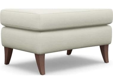 Interlude Home Kelsey Pure Walnut White Upholstered Ottoman IL19850715