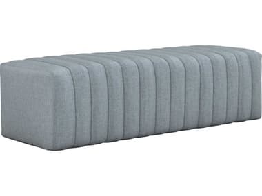 Interlude Home Cleo 61" Marsh Gray Fabric Upholstered Accent Bench IL19851150