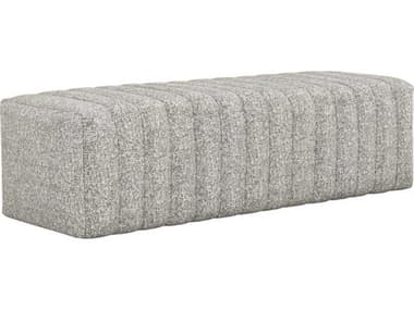 Interlude Home Cleo 61" Breeze Gray Fabric Upholstered Accent Bench IL19851156