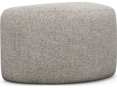 Interlude Home Carlisle Rock Gray Upholstered Ottoman IL19851416